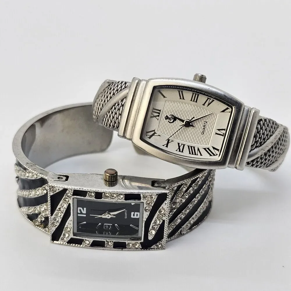 2X Women's Cuff Watch 19 & 23MM Multicolor Case Bracelet 6